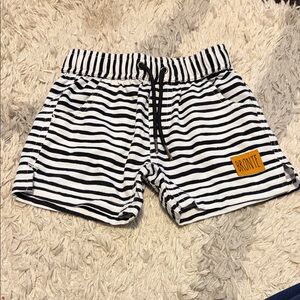 Bronte Striped Black and White Board Shorts 2T